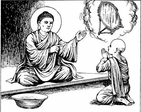 Đức Phật dạy La Hầu La về tầm quan trọng của hạnh chân thật qua ví dụ cái gương